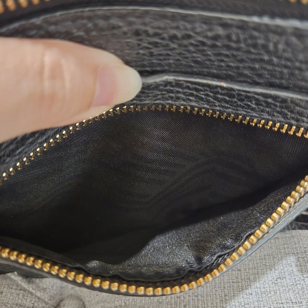 Rebecca Minkoff Black Crossbody Chain Wallet with Gold Hardware
